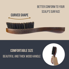 Reccsy curved-tip scissors closeup for precise moustache and eyebrow trimming.
