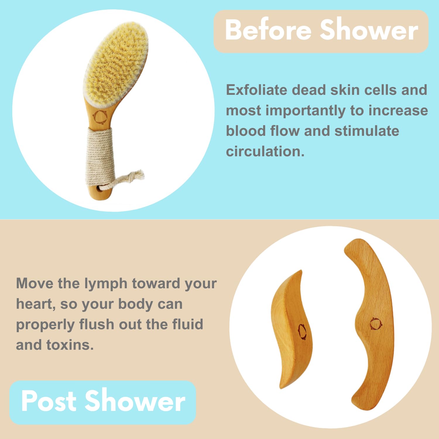 Reccsy dry brush vegan bristles deliver gentle exfoliation for sensitive skin.