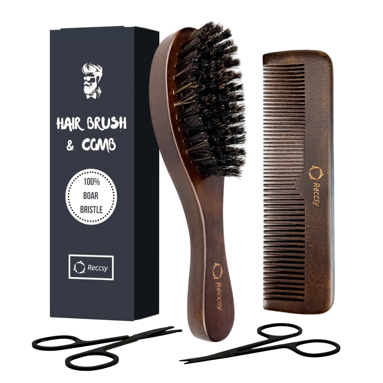 Reccsy hair brush closeup showing even bristle coverage for smoother styling.