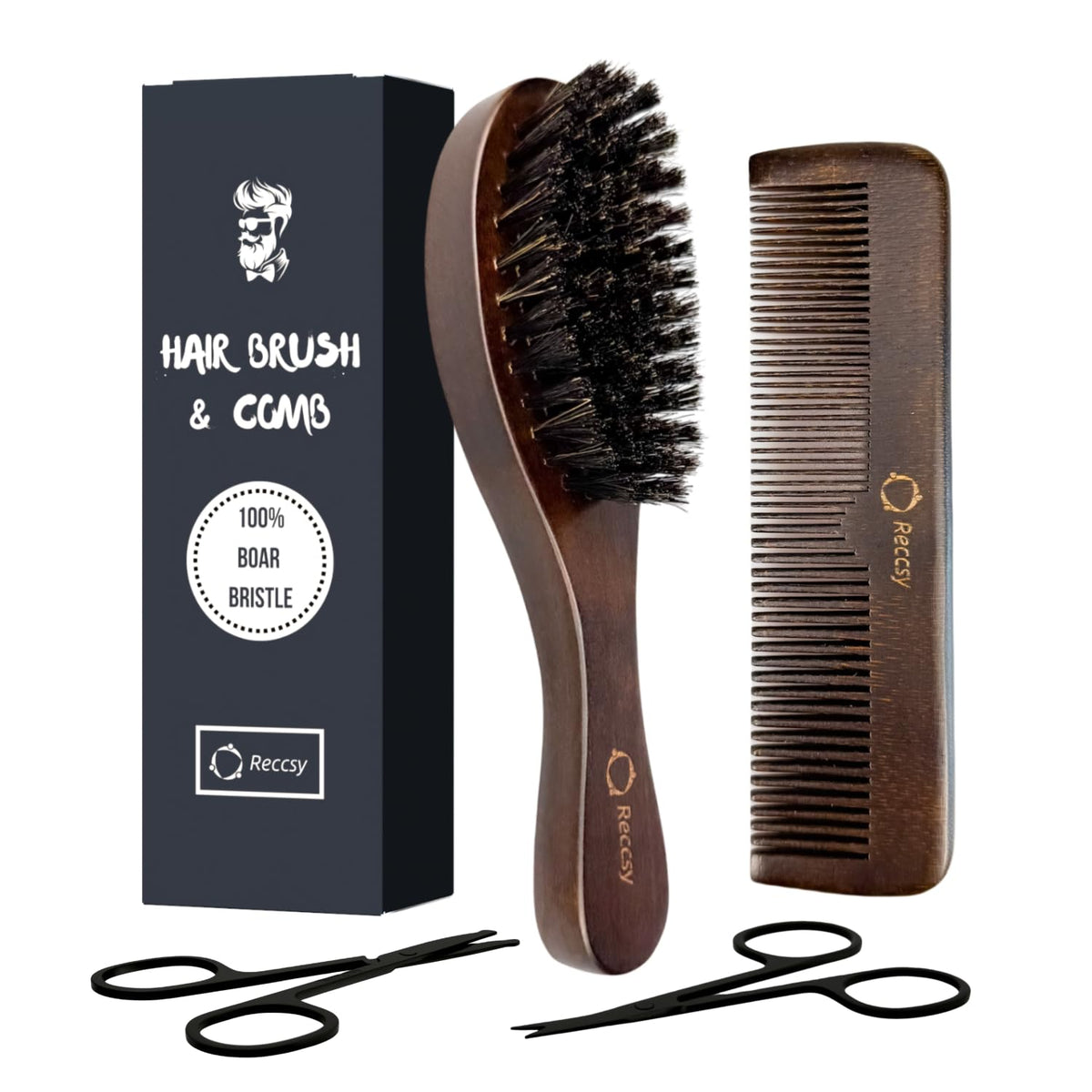Reccsy hair brush closeup showing even bristle coverage for smoother styling.