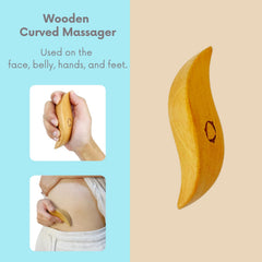 Reccsy wooden gua sha stick for neck and lymph drainage.