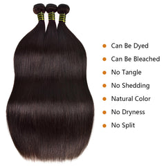 RecifeYa Brazilian Virgin Remy straight weave highlights clean texture for seamless blending.