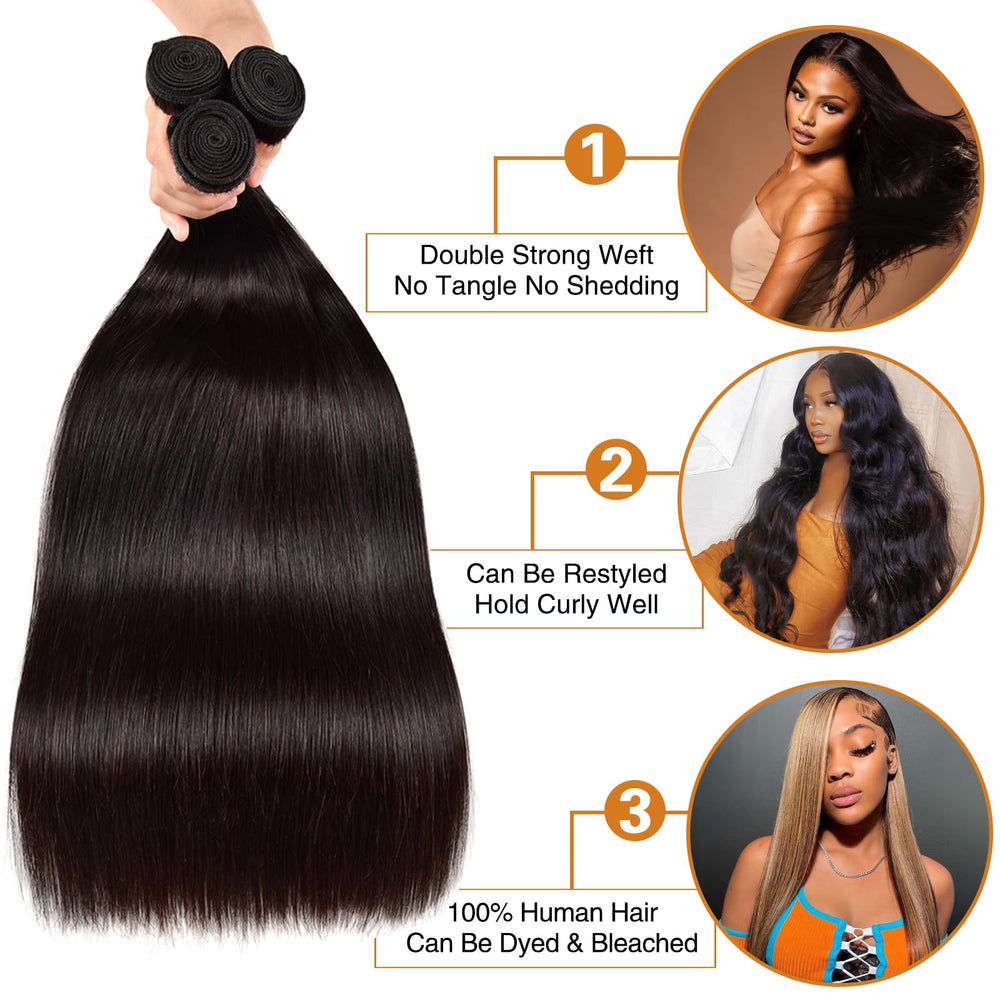 RecifeYa natural black straight bundles blend easily with darker hair tones for daily wear.