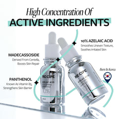RE:CIPE Azelaic Acid 10% ampoule texture closeup highlighting lightweight feel