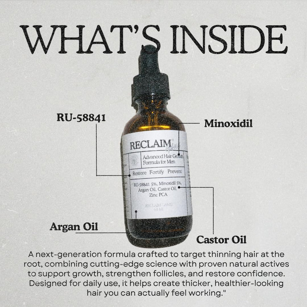 Reclaim Gang argan oil hydration highlights scalp nourishment and shine