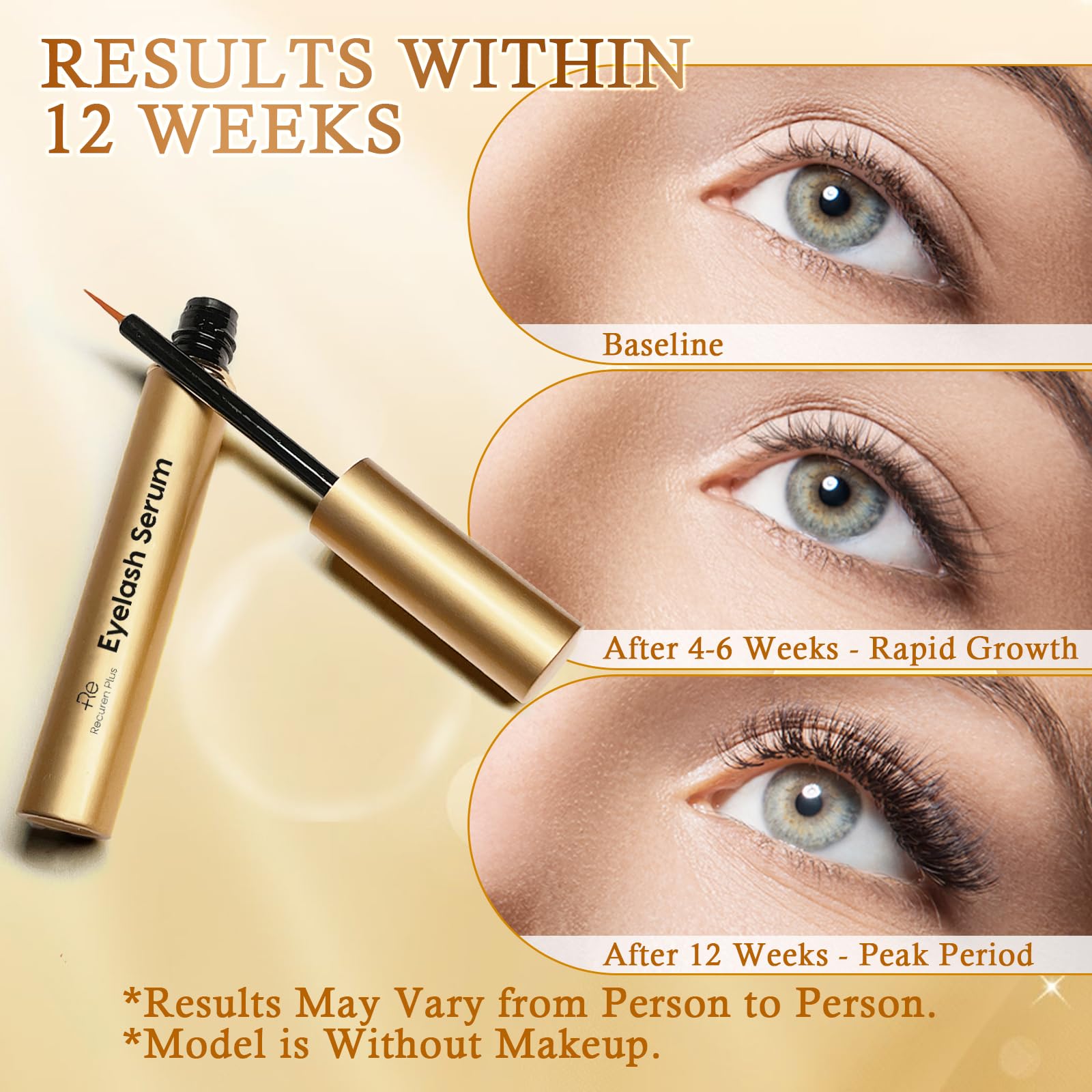 Recuren Plus natural nourishment with aloe ferox and green tea supports healthier lash appearance.