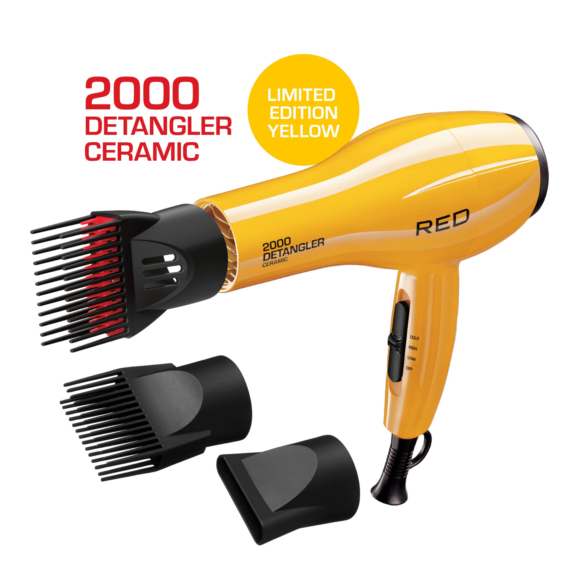 RED by KISS 2000 dryer back view showing compact design and easy storage loop.
