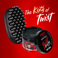 Red by Kiss Bow Wow Styler brush close-up bristles for long-lasting styling.