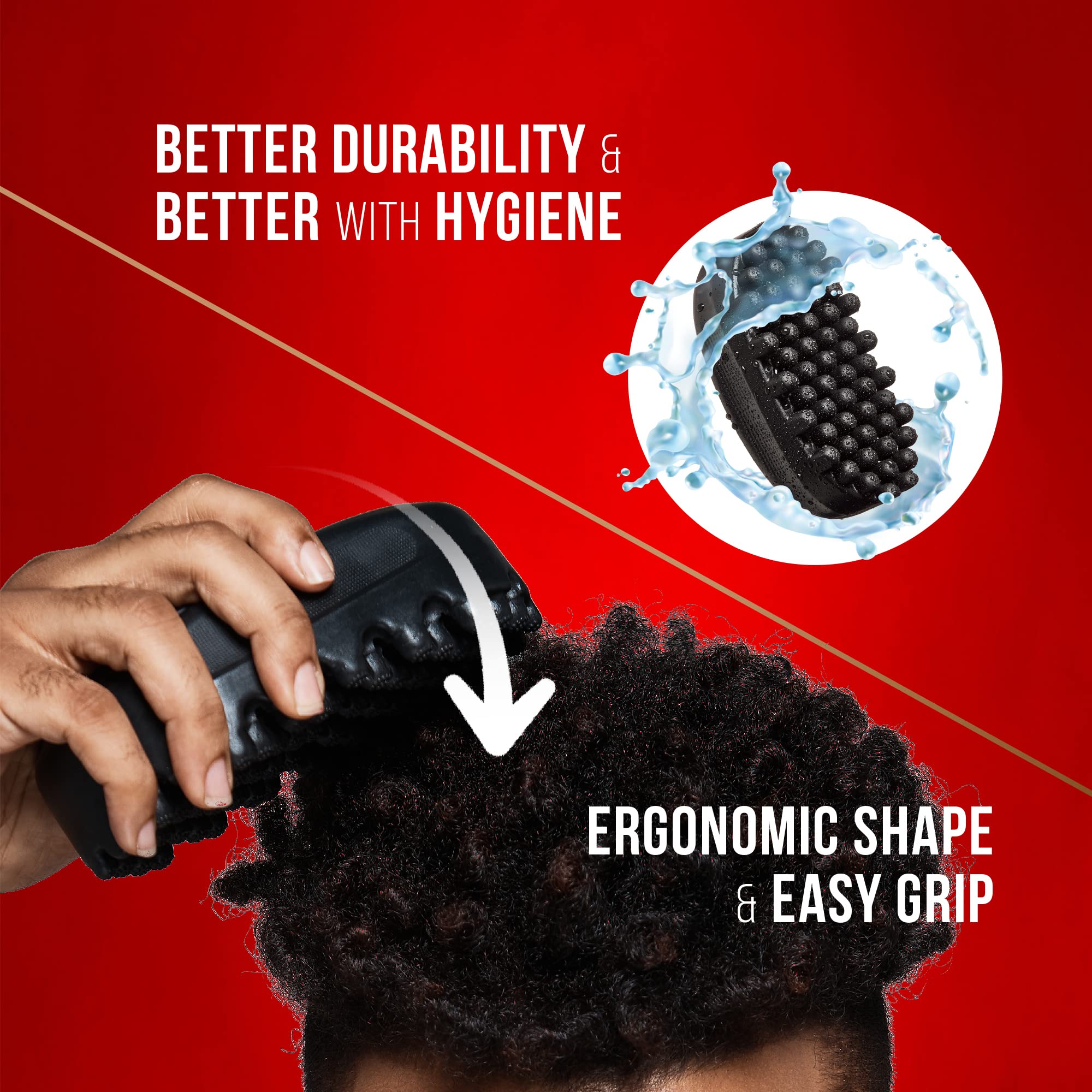 Red by Kiss Bow Wow Styler hydration gel application scene emphasizing lightweight moisture.