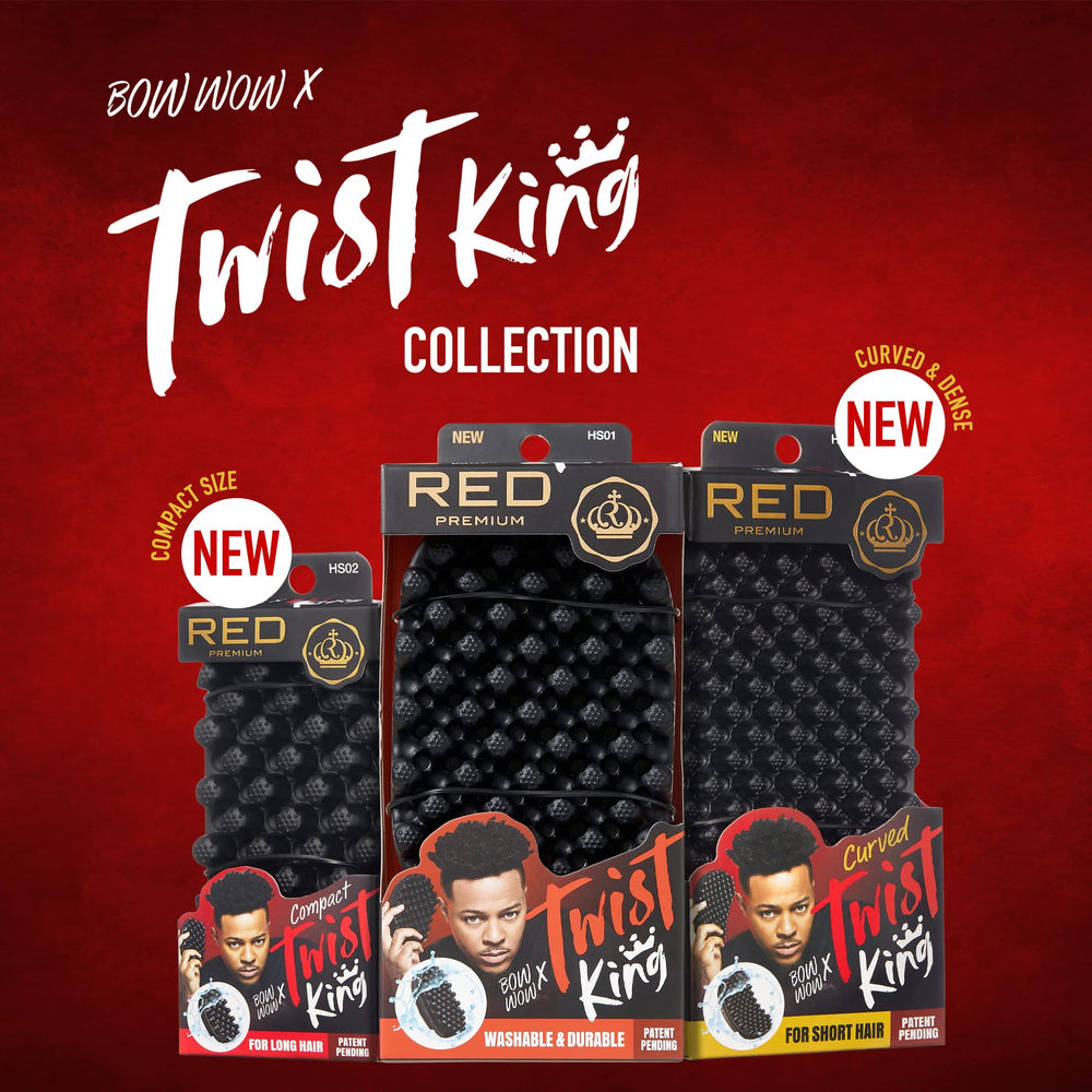 Red by Kiss Bow Wow X Twist King mini use-scenario shows afro curls styled with ease and control.