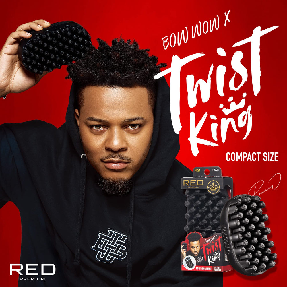 Red by Kiss Bow Wow X Twist King mini washable design image underscores easy cleaning after styling sessions.