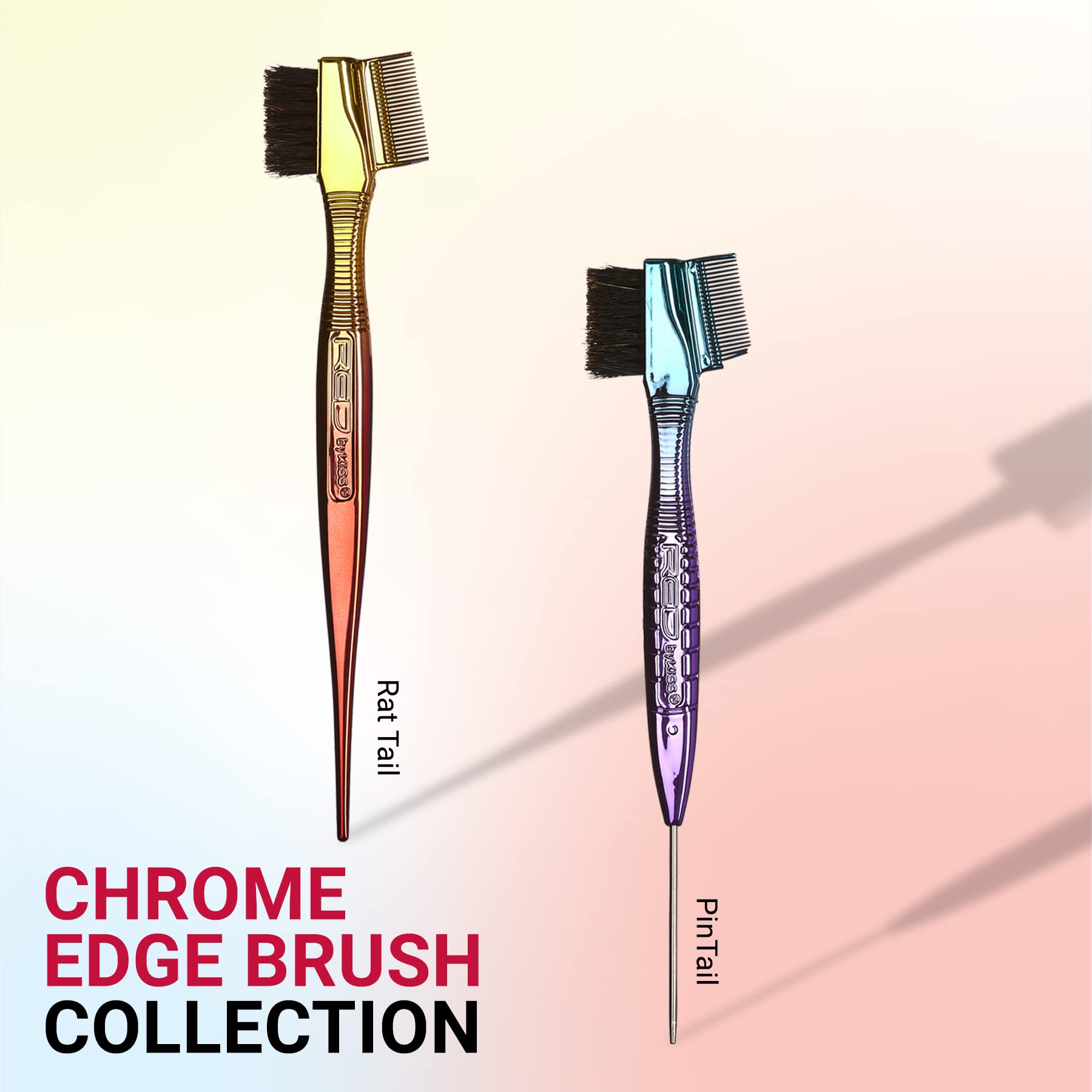 Red by Kiss Chrome Edge Brush works on all hair types for versatile styling.