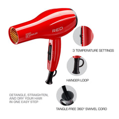 Red by Kiss Detangler Dryer Plus air concentrator focuses airflow for targeted drying.