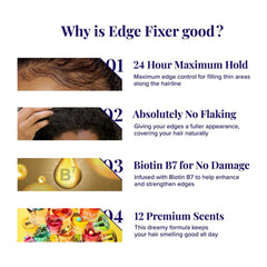 Red by Kiss Biotin B7 infused Edge Fixer supports edge strength.