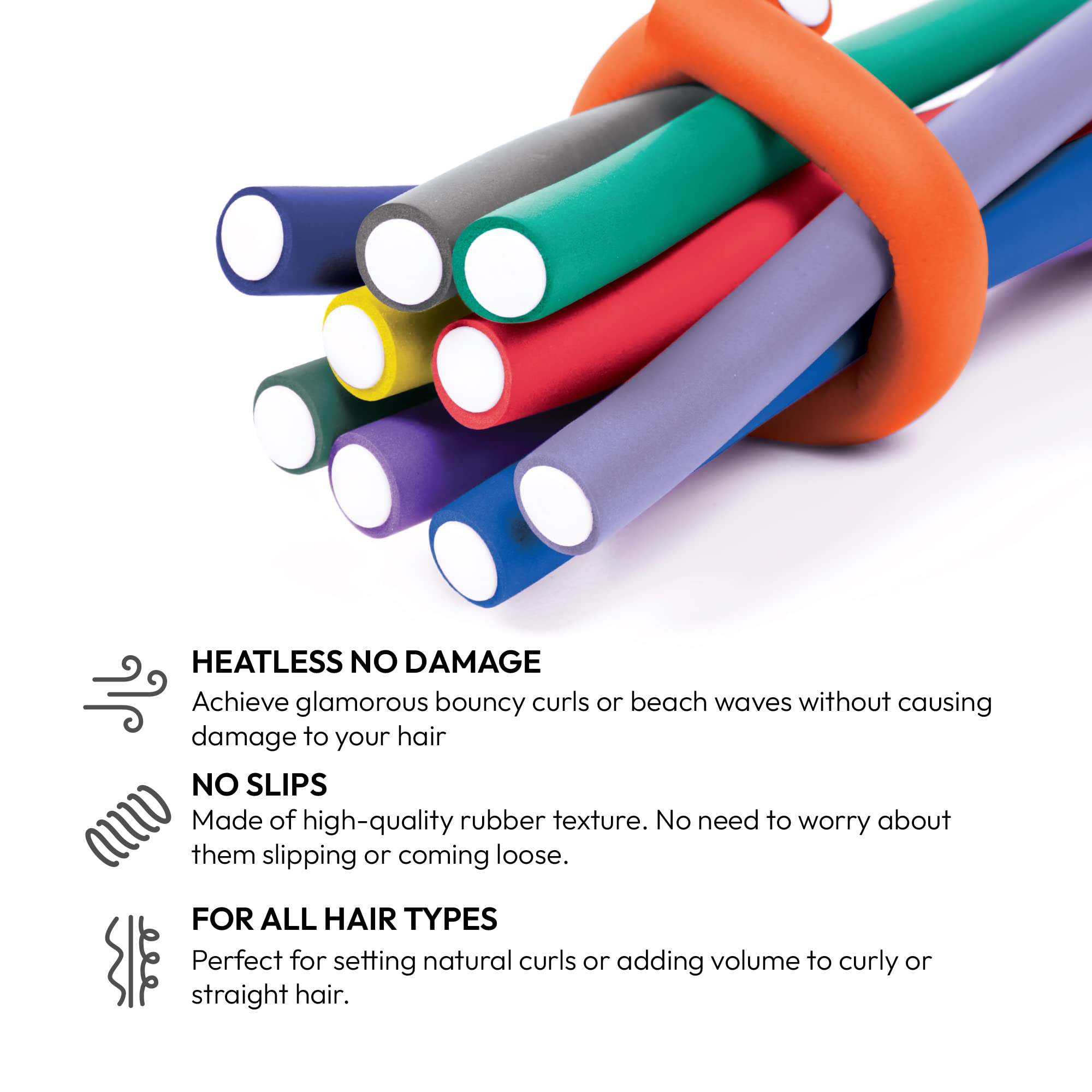 Red by Kiss Flexi Rods no-slip design for secure wear without pins.