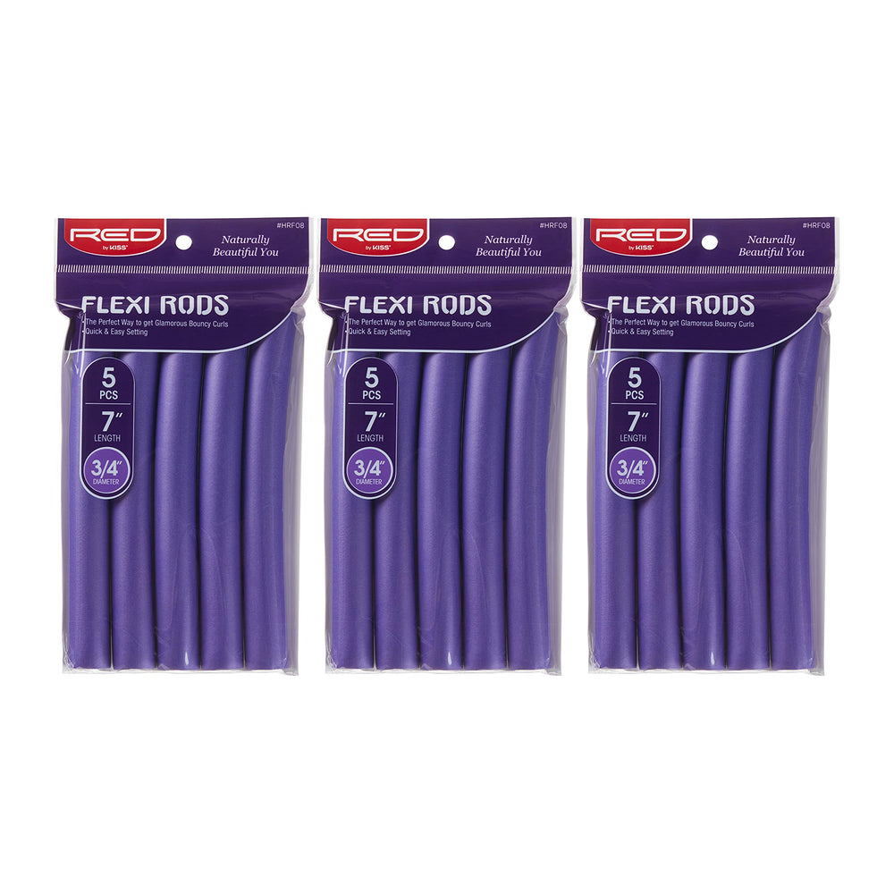 Red by Kiss Flexi Rods 7in pack of 5 for easy heatless curls.