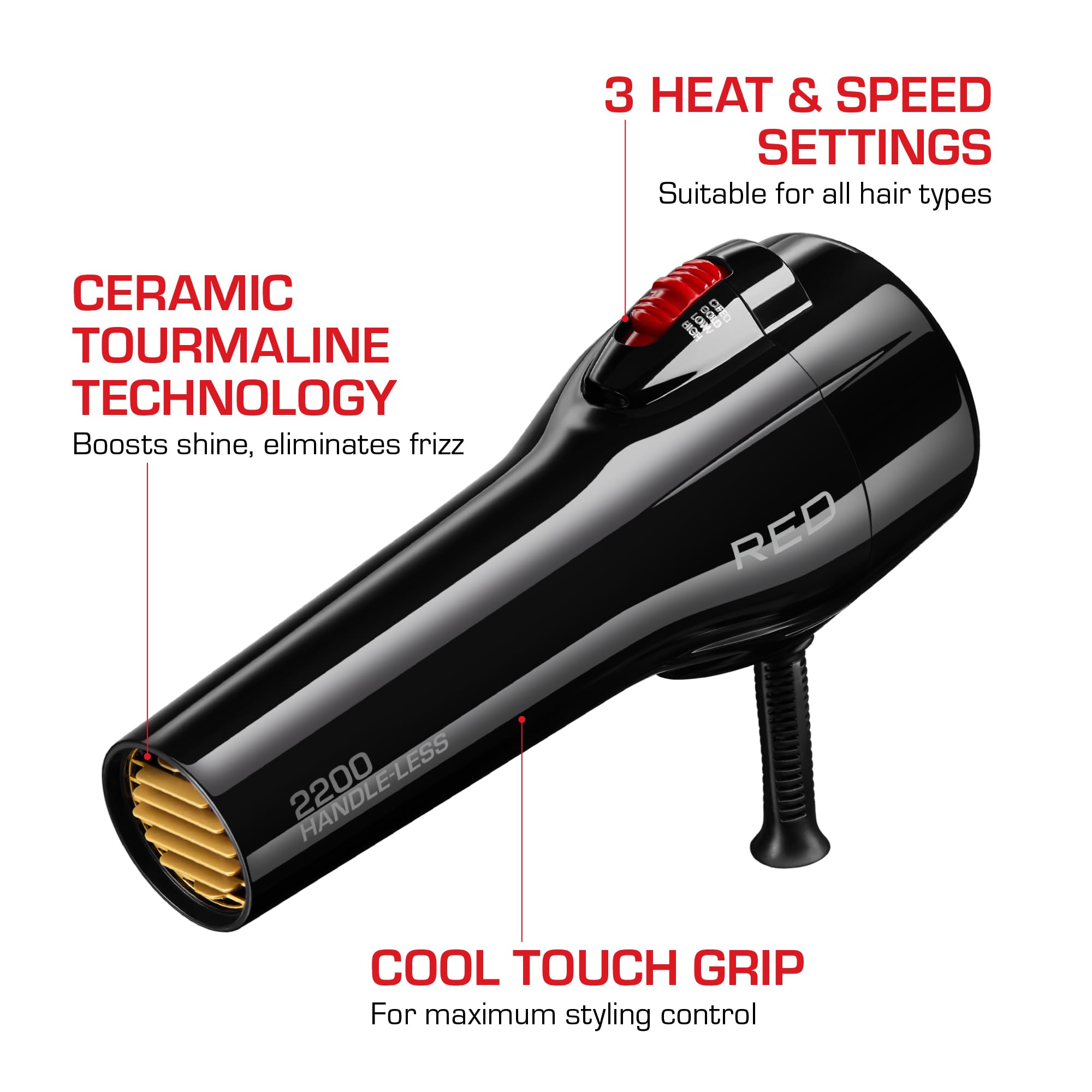 Red by Kiss comb attachment demonstrates detangling and straightening in one pass.
