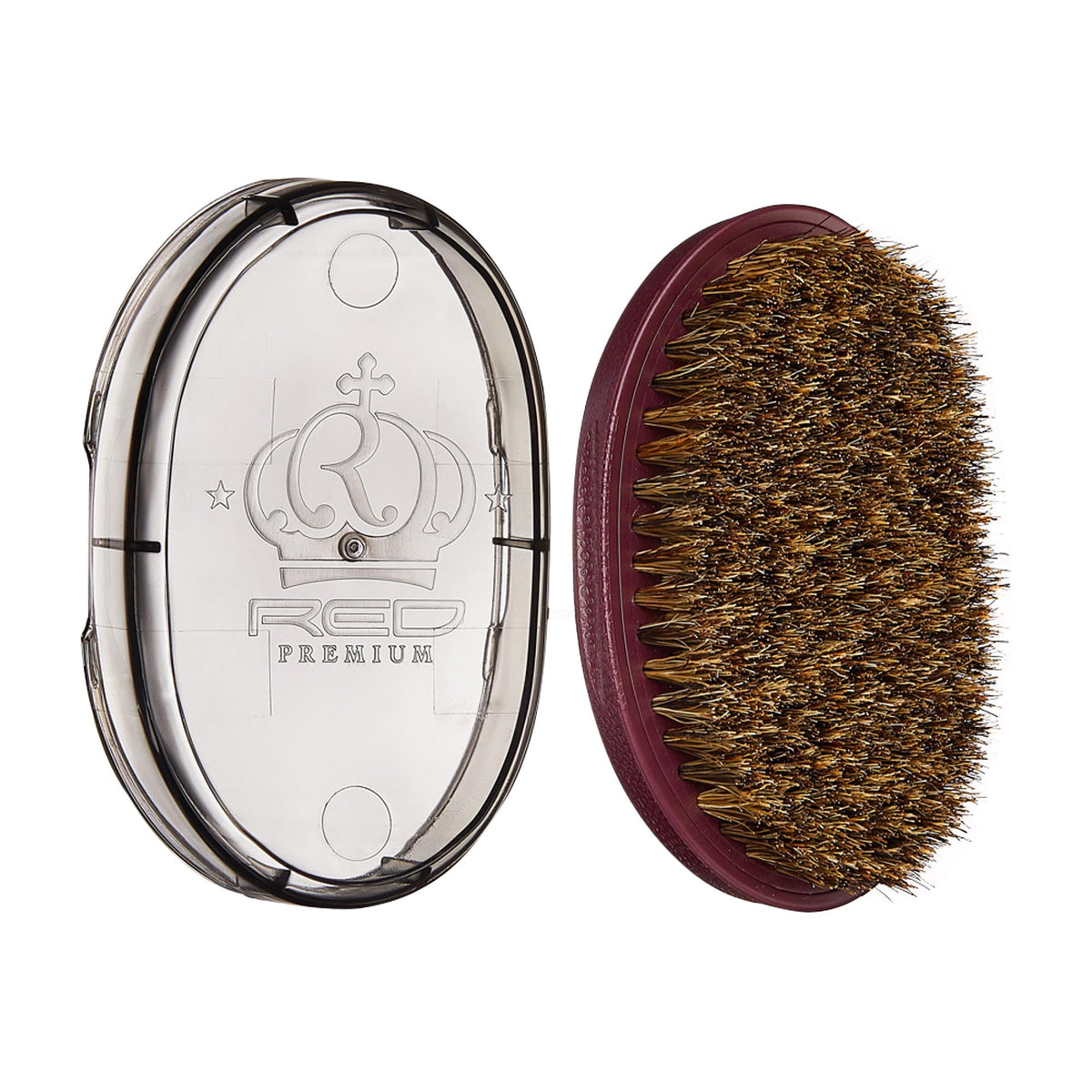 Red by Kiss Pocket Wave Bow Wow brush front view shows easy grip for styling