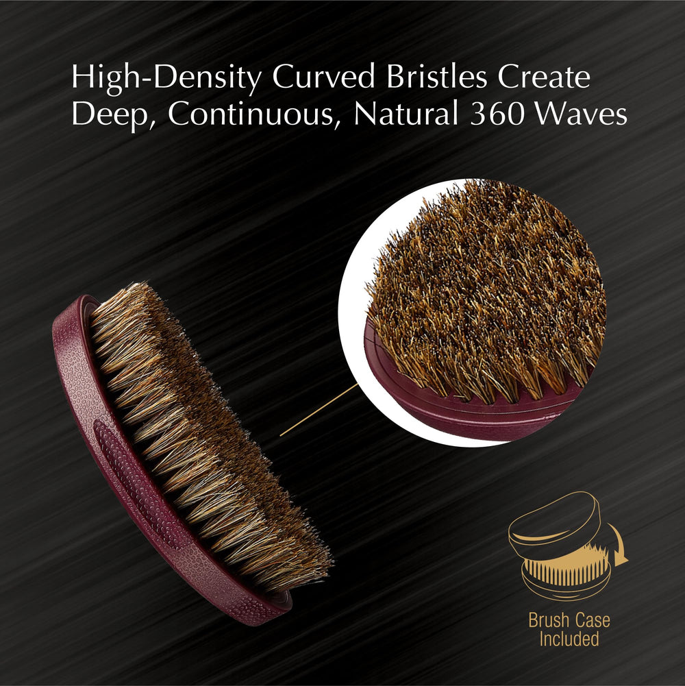 Red by Kiss brush in hand demonstrates palm-size portability for on-the-go grooming