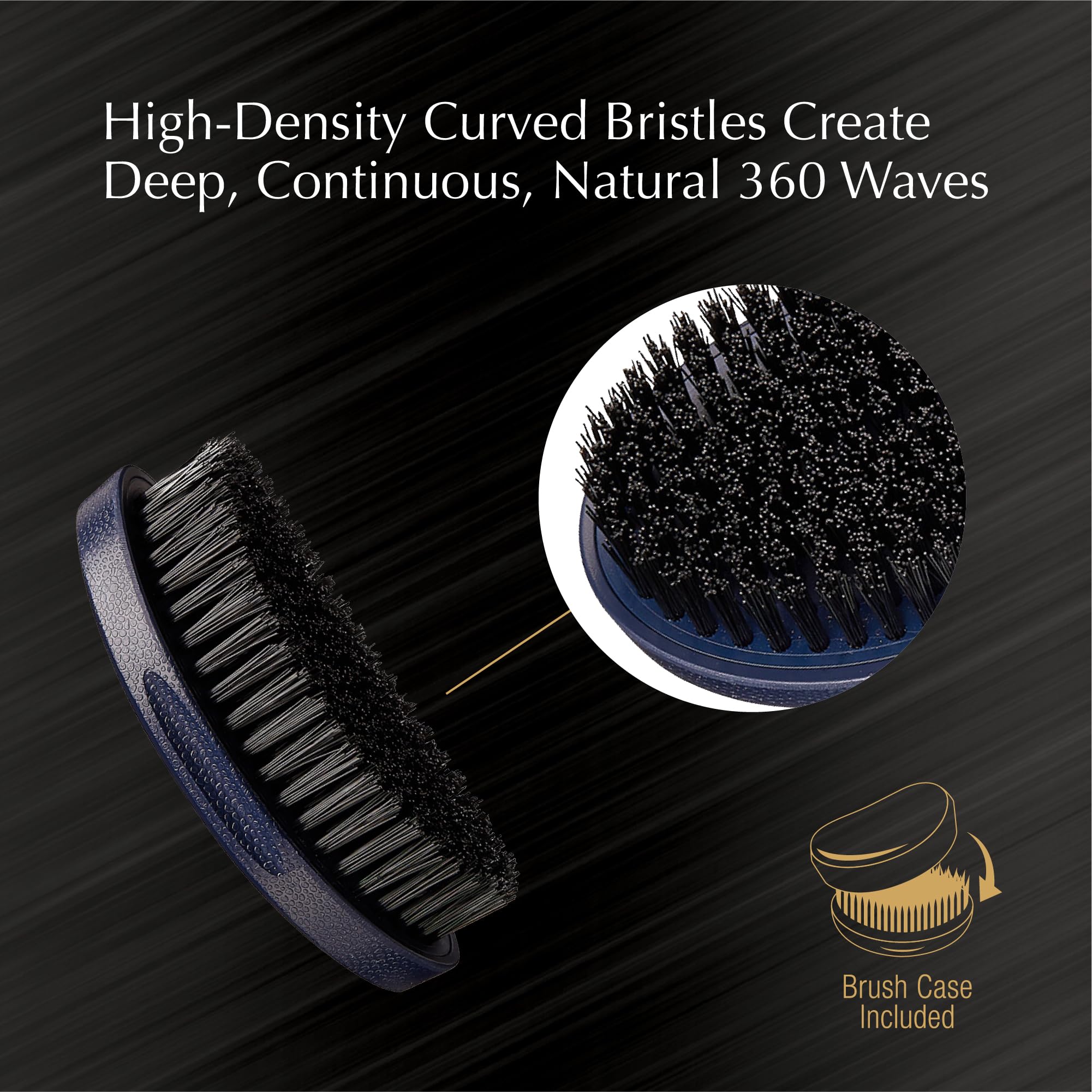 Red by Kiss Premium Pocket Wave Brush Hard bristles closeup shows dense bristles for defined waves