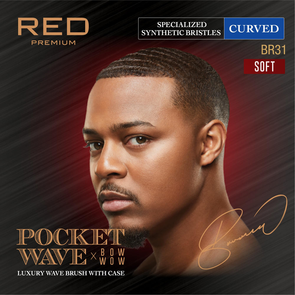 Red by Kiss Premium Pocket Wave Brush Hard with durag usage shows complementary styling routine