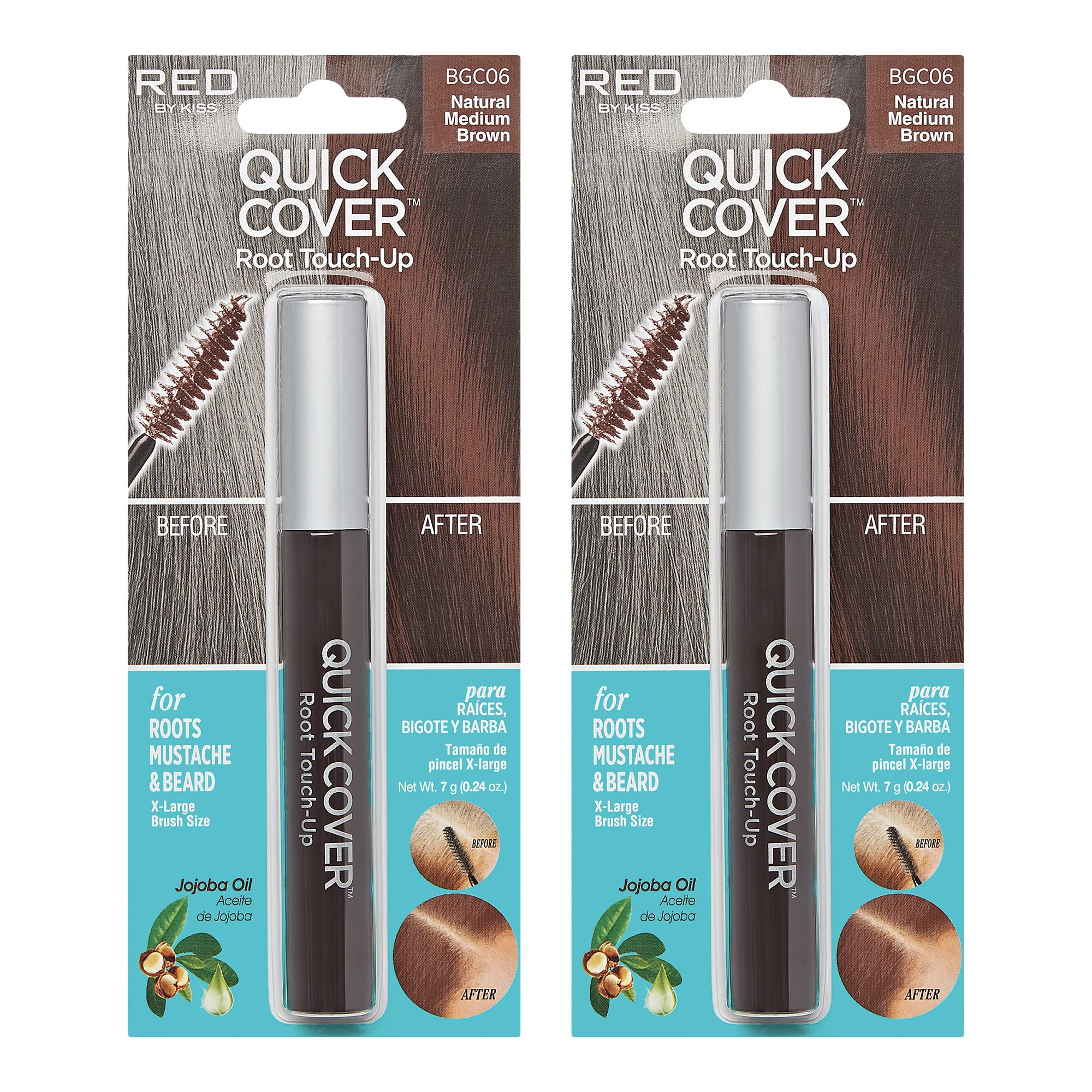 Red by Kiss Quick Cover Root Touch Up Natural Medium Brown pack for quick concealment