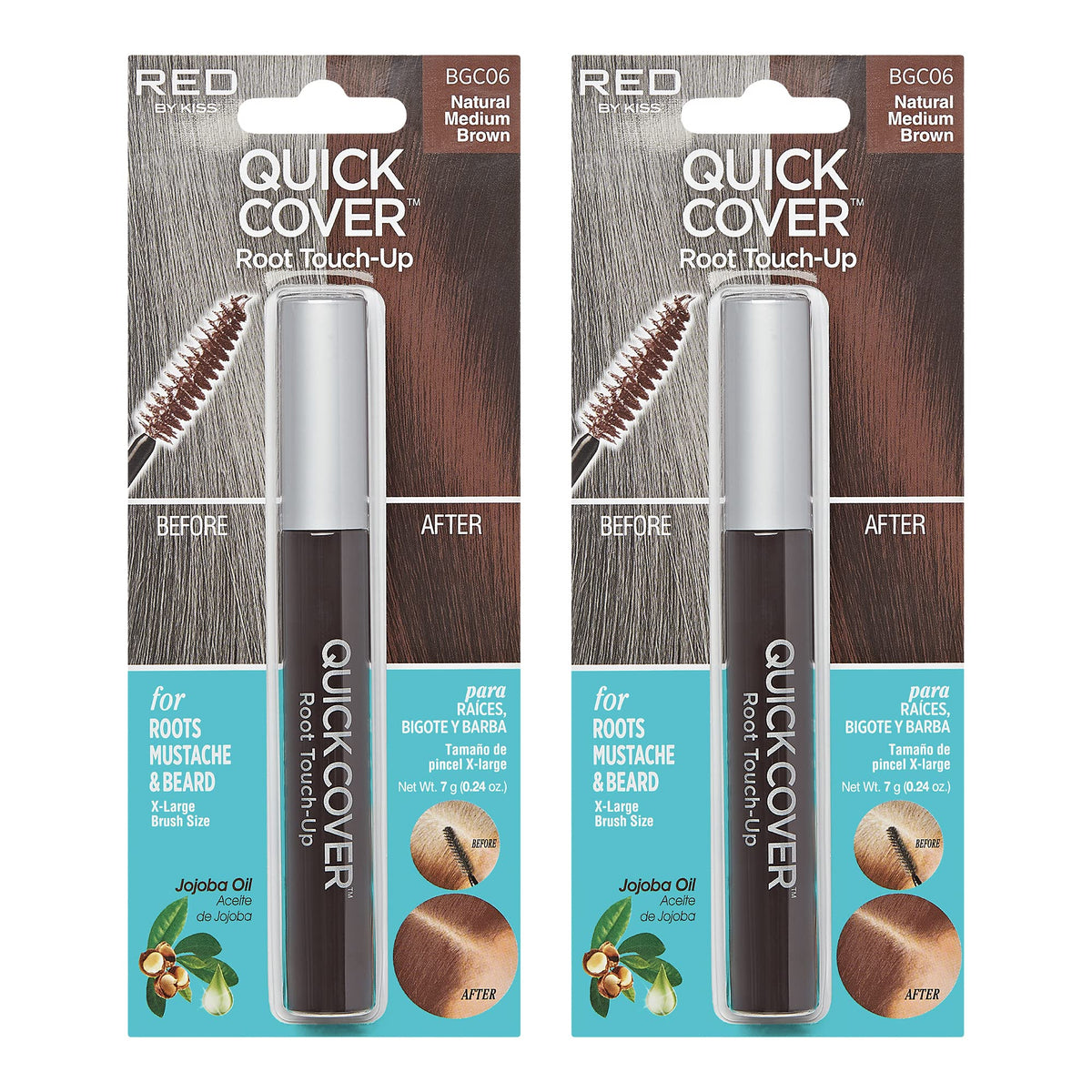 Red by Kiss Quick Cover Root Touch Up Natural Medium Brown pack for quick concealment