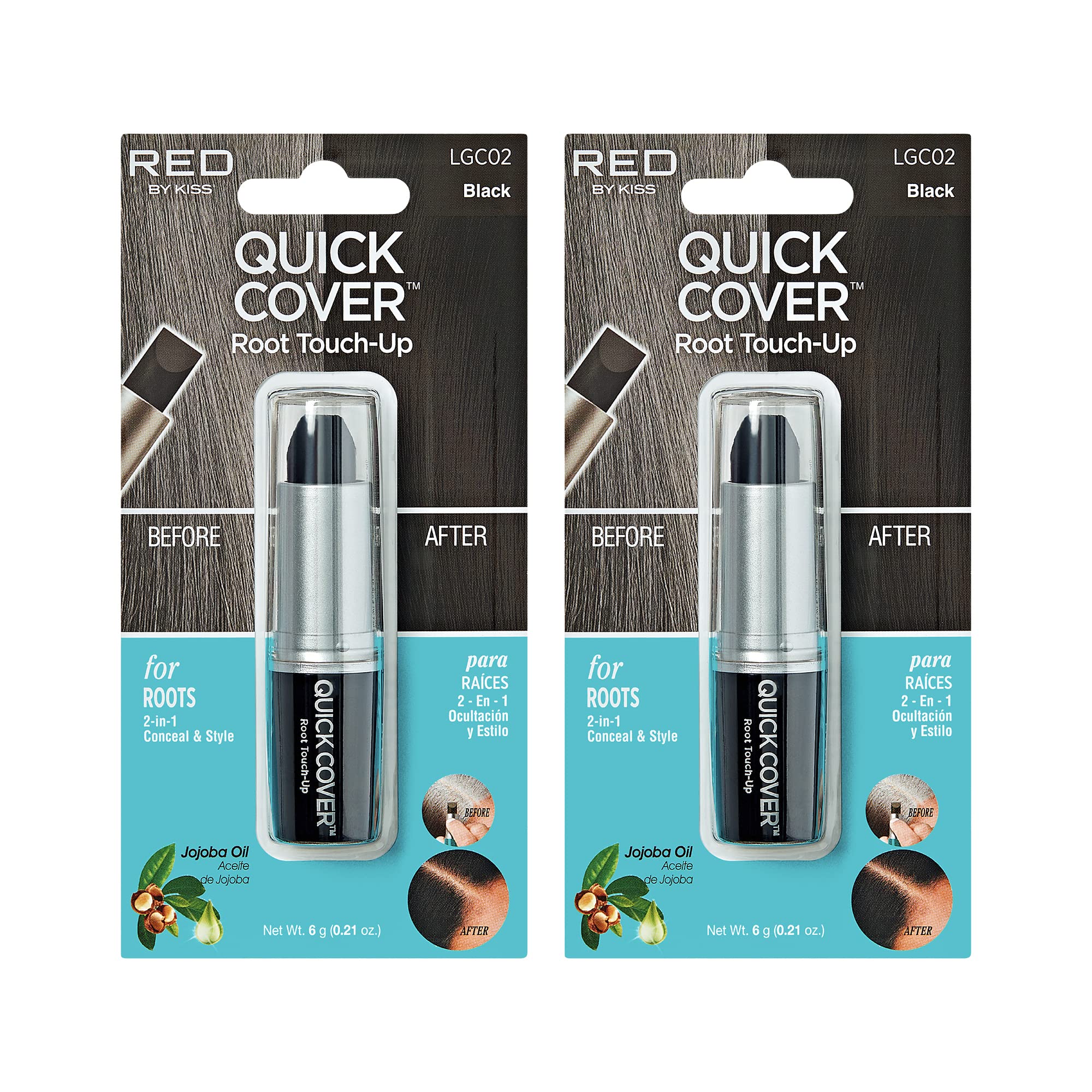Red by Kiss Quick Cover Root Touch Up Stick close-up for precise, natural root concealment.