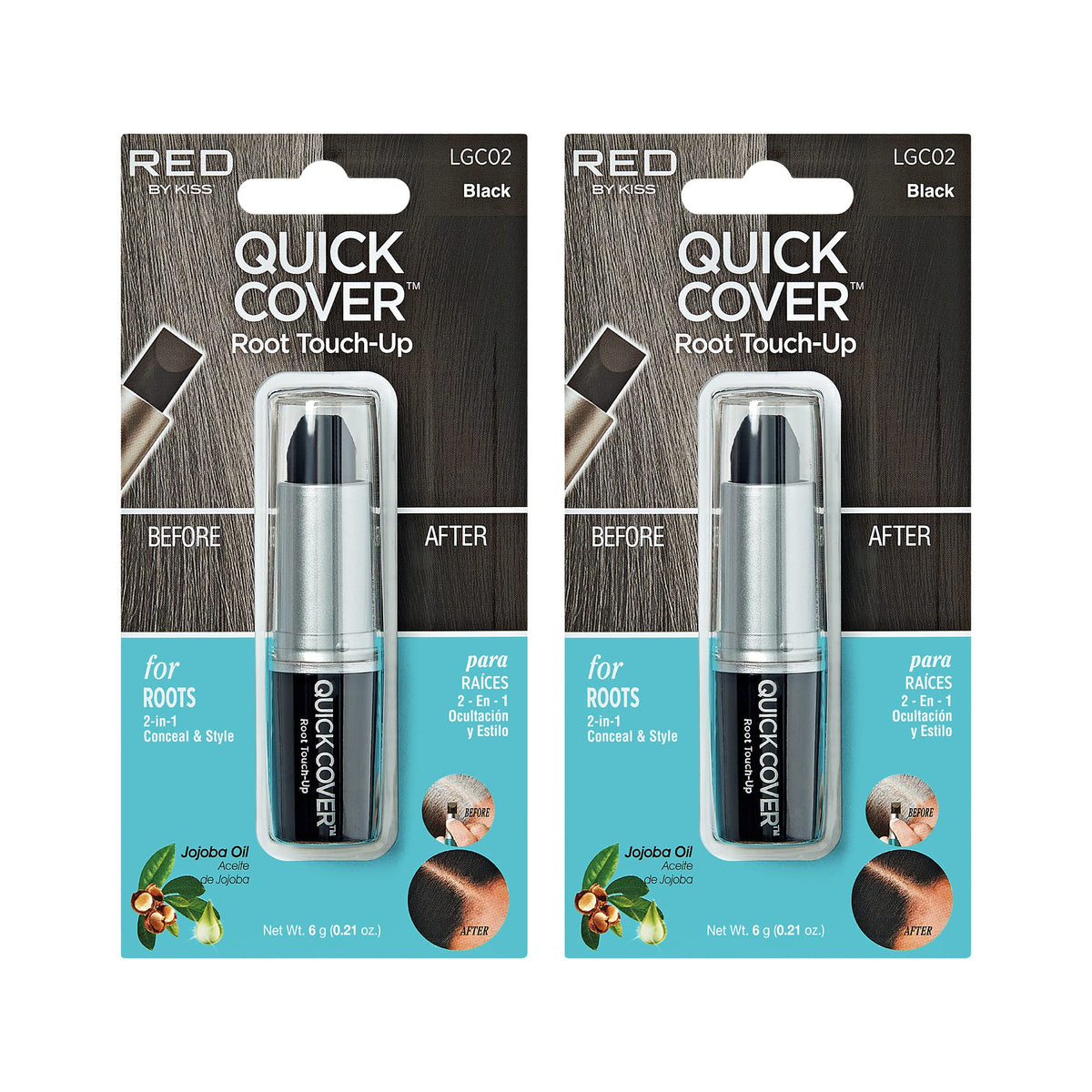 Red by Kiss Quick Cover Root Touch Up Stick close-up for precise, natural root concealment.