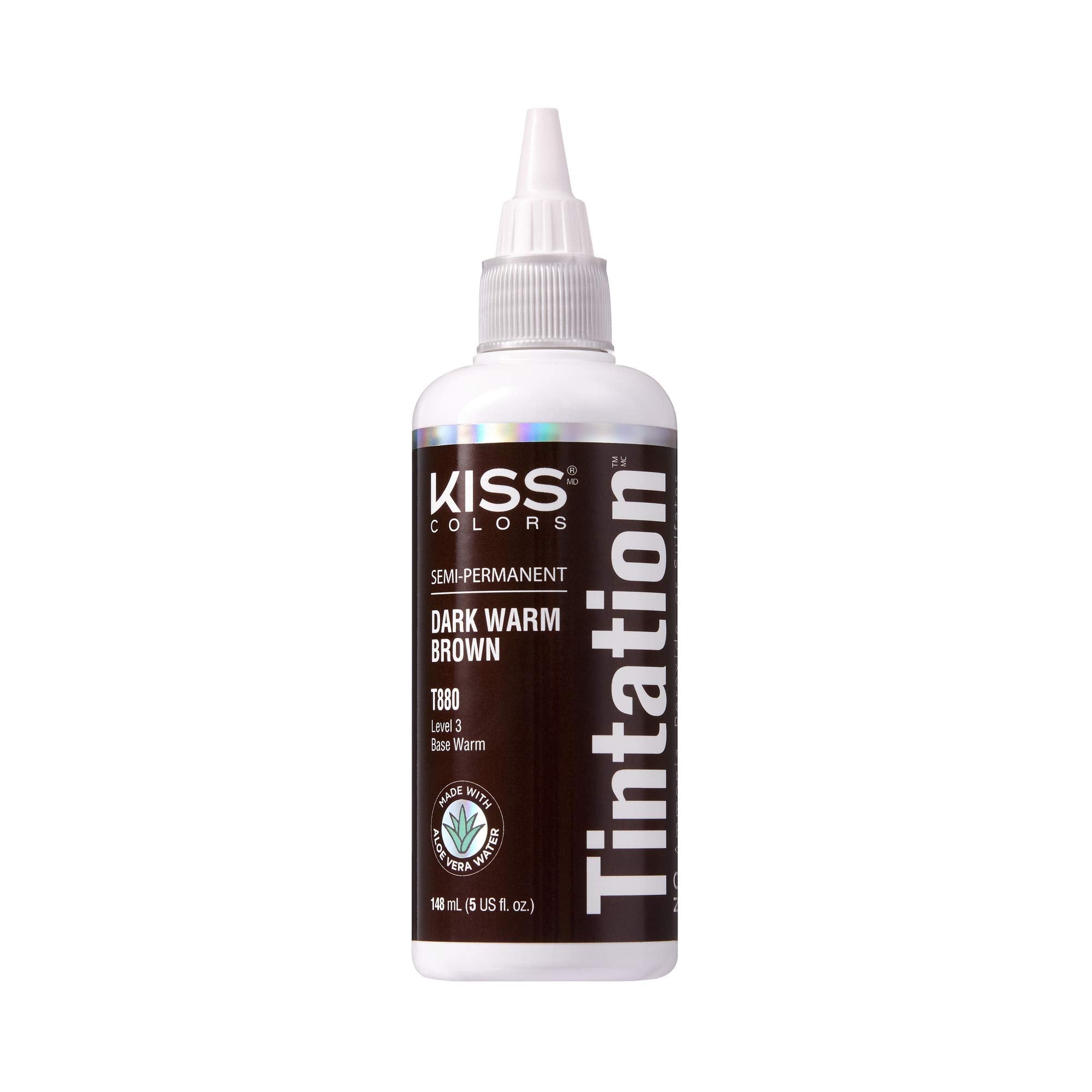 Red By Kiss Tintation bottle closeup showing vibrant formula for bold color