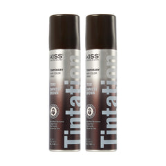 Red by Kiss Tintation dark brown swatch shows natural root coverage.