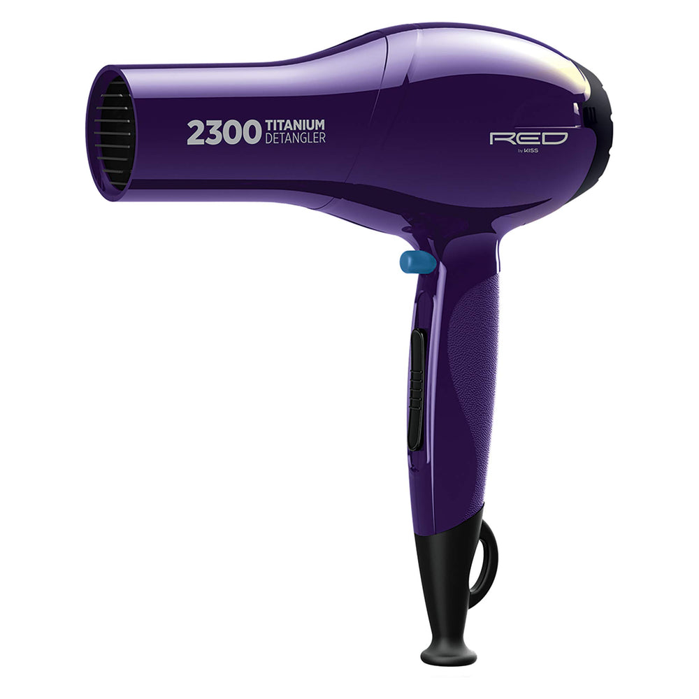 Red by Kiss Titanium 2300 Detangler Dryer rear view showcasing durable high heat resistant design.