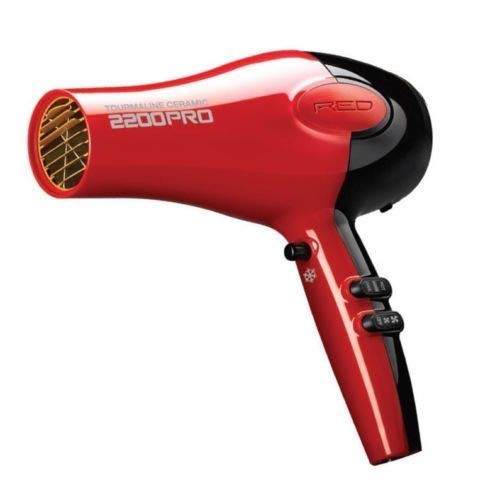 Red by Kiss Tourmaline Ceramic 2200 PRO with attachments for versatile detangler and styles
