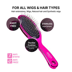 Red by Kiss Wig Brush combats frizz and static for a smooth finish.