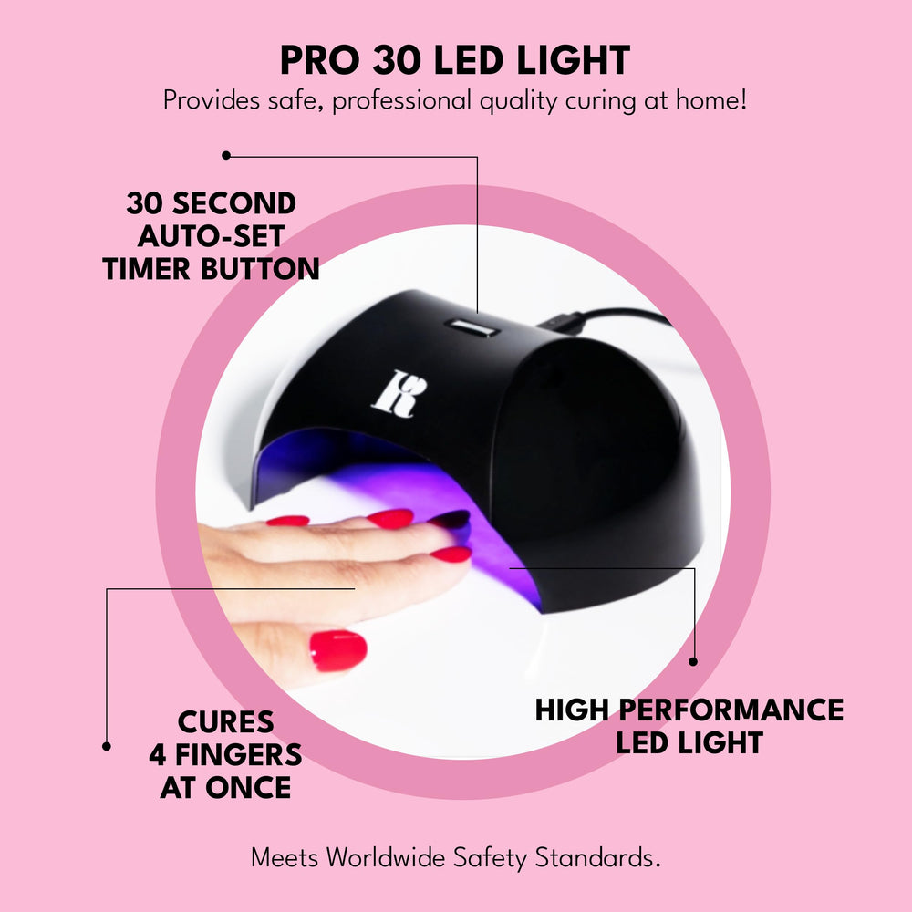 Red Carpet Manicure LED light in action for even gel cure