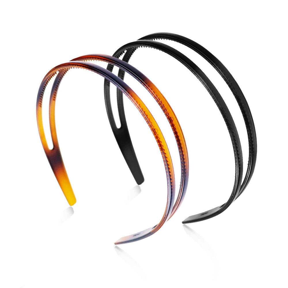 REDANHA headband double-row black close-up showing secure non-slip grip for daily wear.