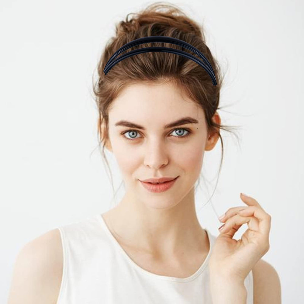 REDANHA headband double-row brown close-up highlighting classic chic style.