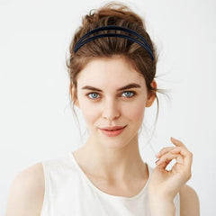 REDANHA headband double-row brown close-up highlighting classic chic style.