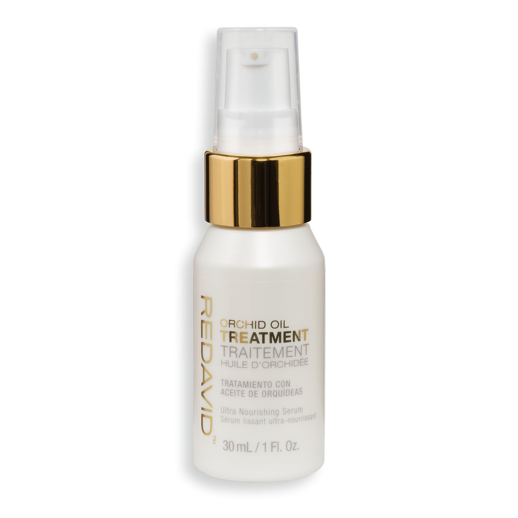 Redavid Orchid Oil bottle showing weightless smoothing and shine