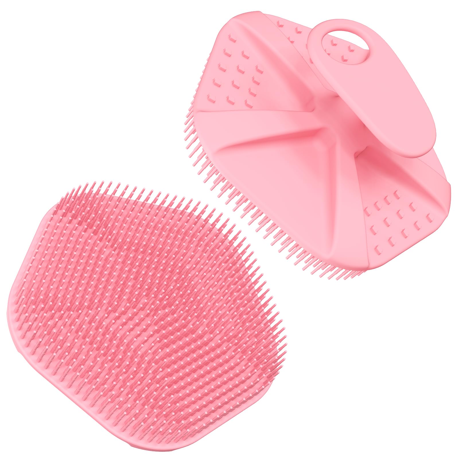 Redfly silicone back scrubber in pink delivers gentle exfoliation for a refreshing shower.