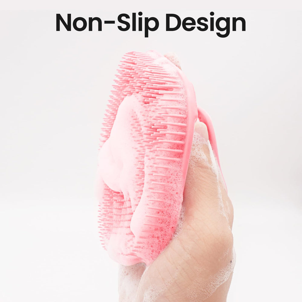 Redfly body scrubber provides broader coverage design for efficient cleansing.