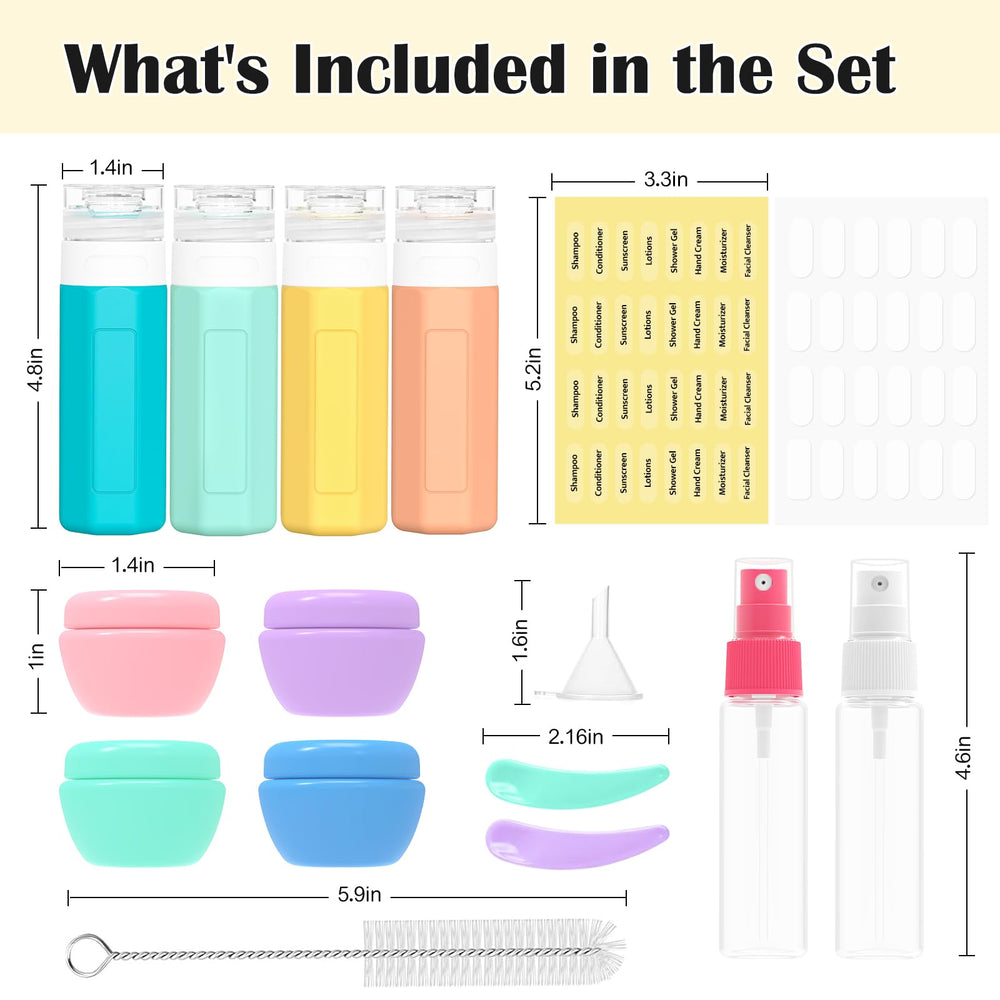 Redfly silicone leak-proof bottles with secure caps for mess-free travel.