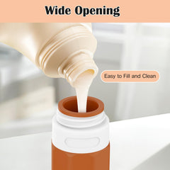 Redfly silicone travel containers offer easy at-a-glance squeezing and precise product dispensing.