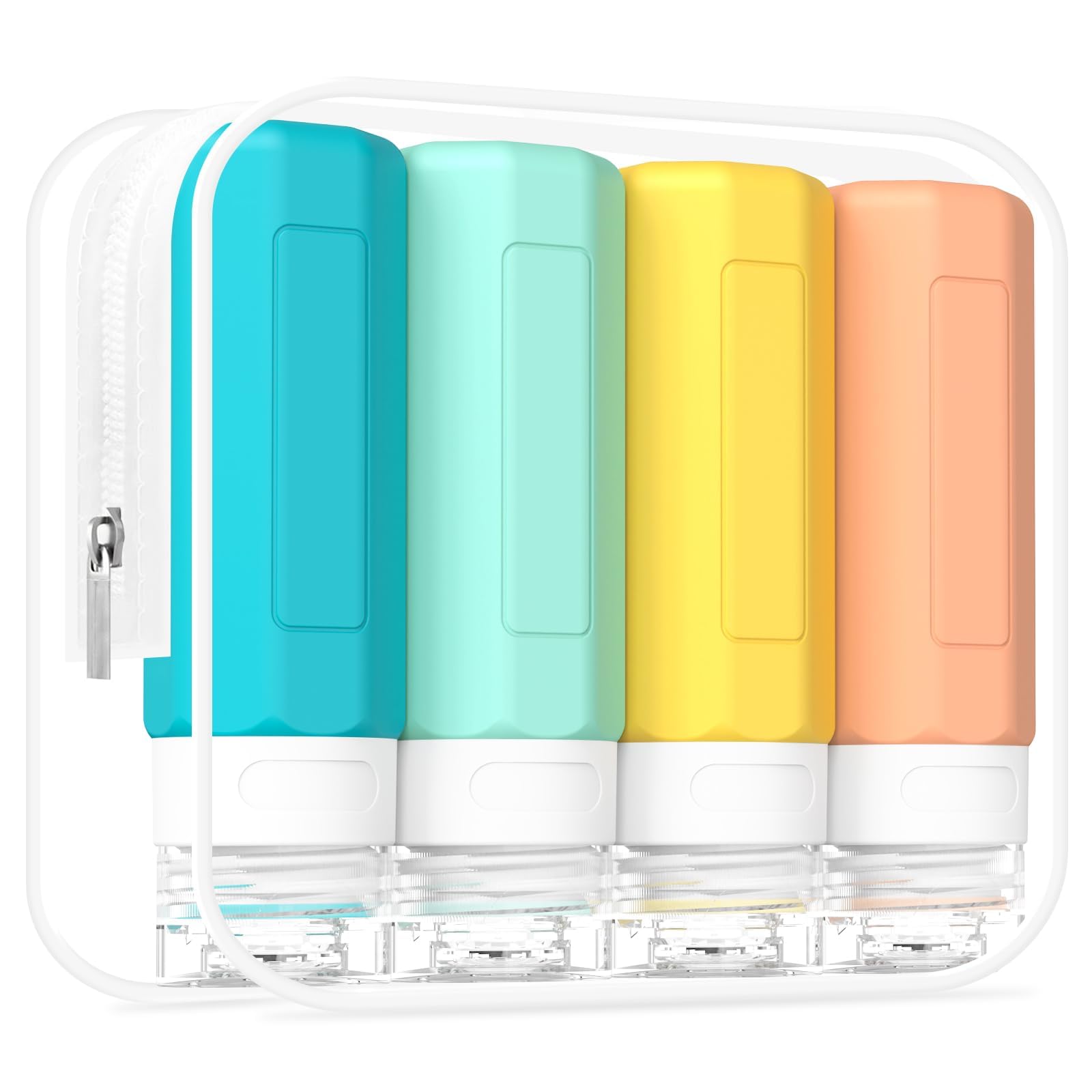 Redfly travel bottles 3oz TSA-approved set shown for compact, leak-free packing.