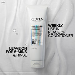 Redken applying mask to wet hair mid-lengths to ends for fast five-minute repair