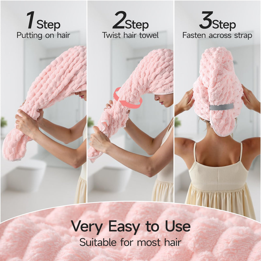 REDKISS hair towel elastic band secure wrap for hands-free drying