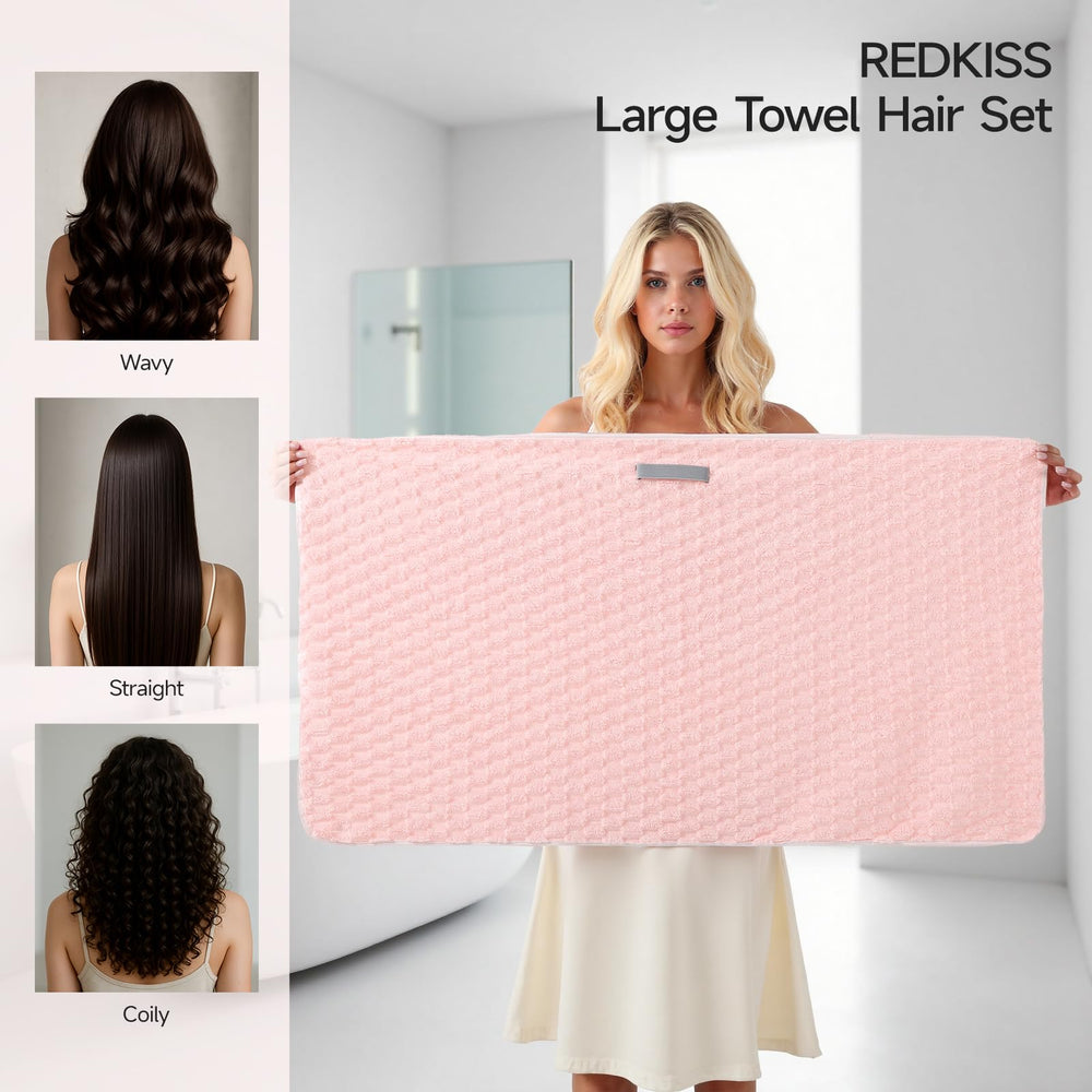 REDKISS microfiber hair towel soft texture gently cares for delicate strands