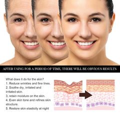 Applying Rednow Lilinas serum to the cheek for gentle nourishment
