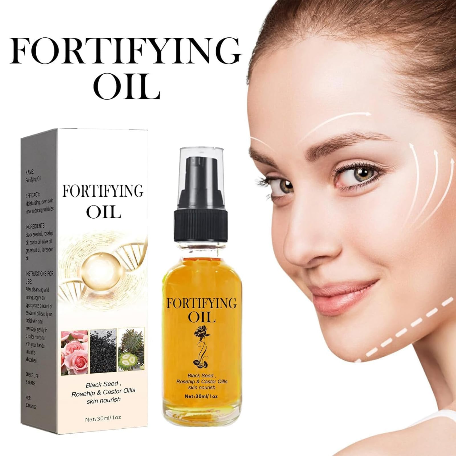 Rednow Lilinas serum with rosehip and black seed blend highlights nourishing ingredients