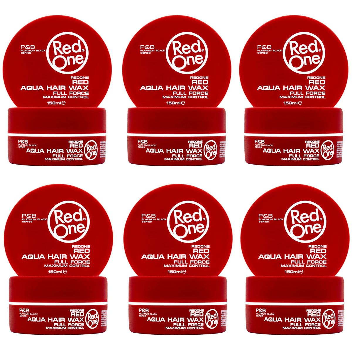 RedOne Aqua Hair Wax packshot highlights strong hold and high-gloss finish.